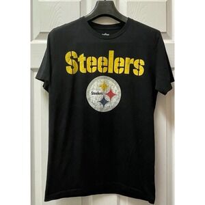 NFL‎ Pittsburg Steelers Men's S/P NFL Apparel Black Cotton Poly S/S T-Shirt